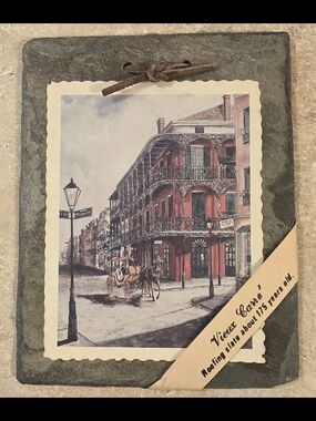 Source Unknown Vintage New Orleans Street Scene Wall Plaque - Red, Green, Brown